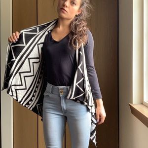Tribal Patter Black & White Cardigan